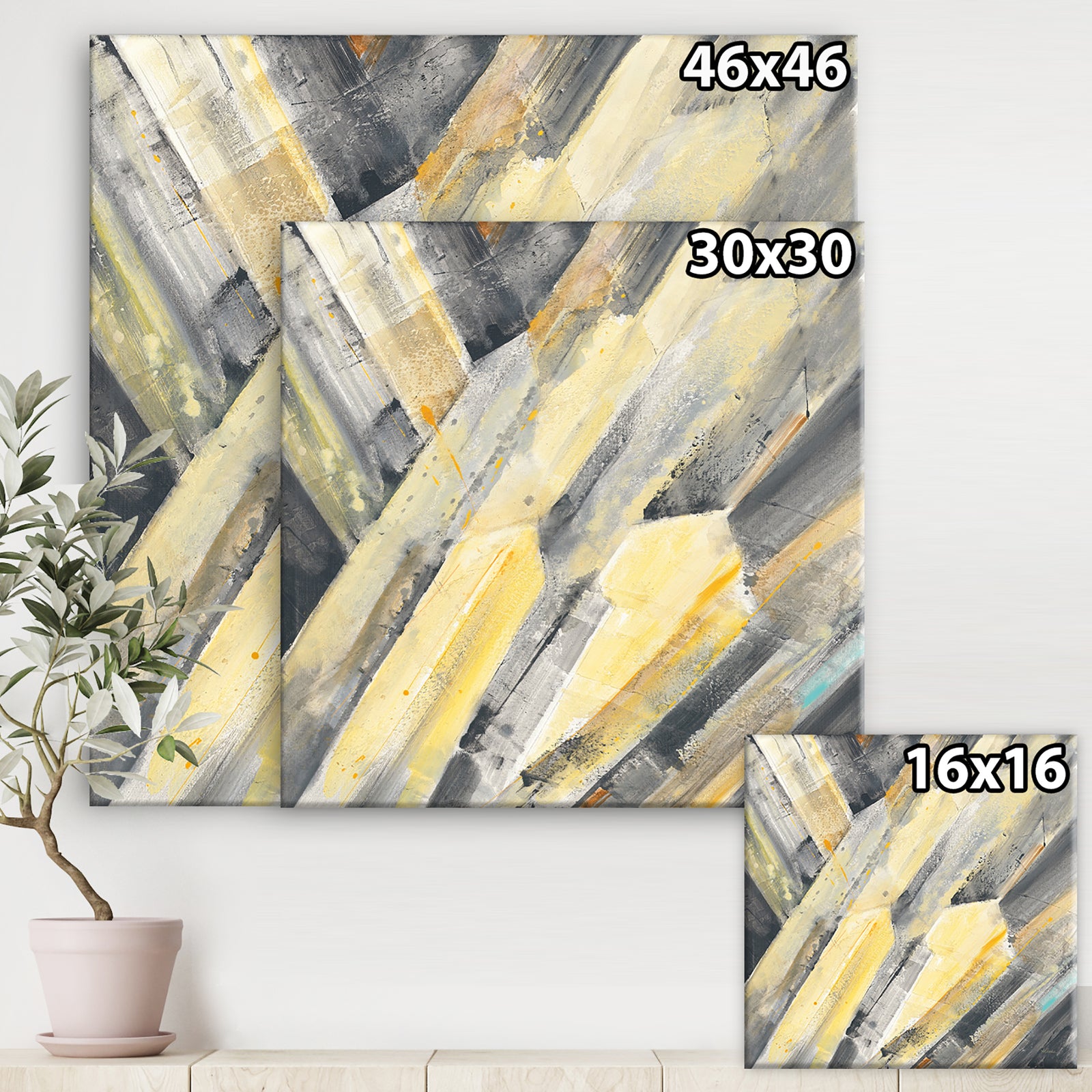 Geometric Beige Glacier - Modern Farmhouse Gallery-wrapped Canvas