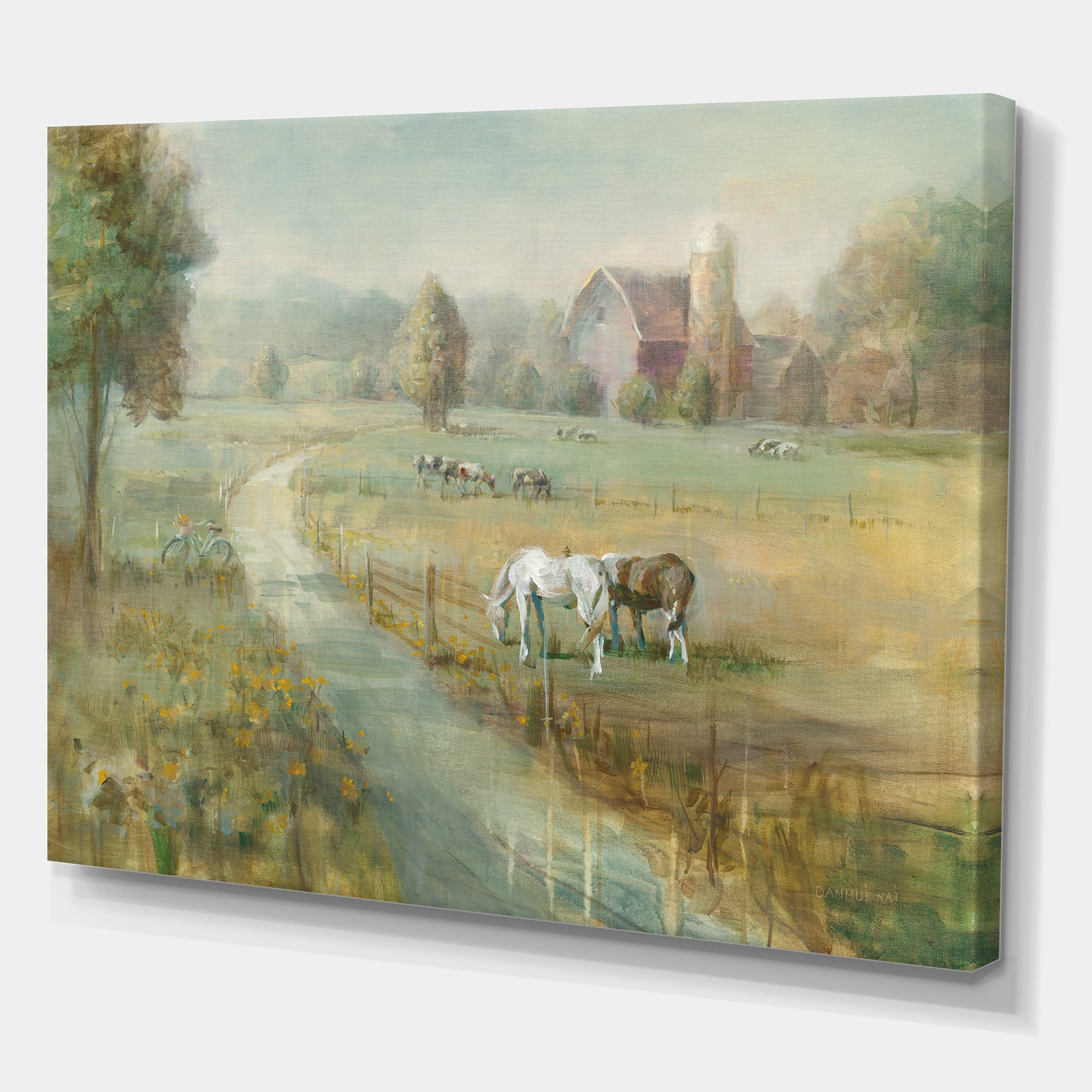 Tranquil Country Field - Farmhouse Canvas Artwork