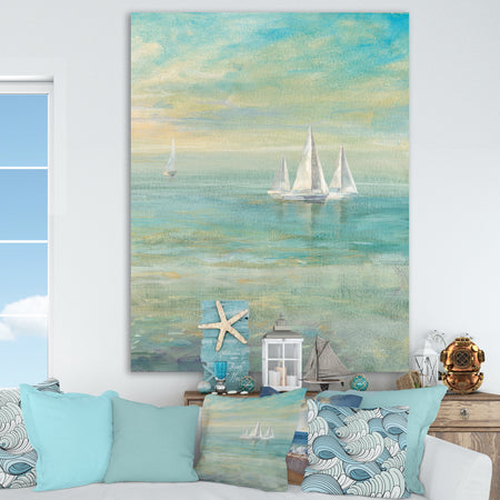 Sunrise Boat II - Nautical & Coastal Canvas Art