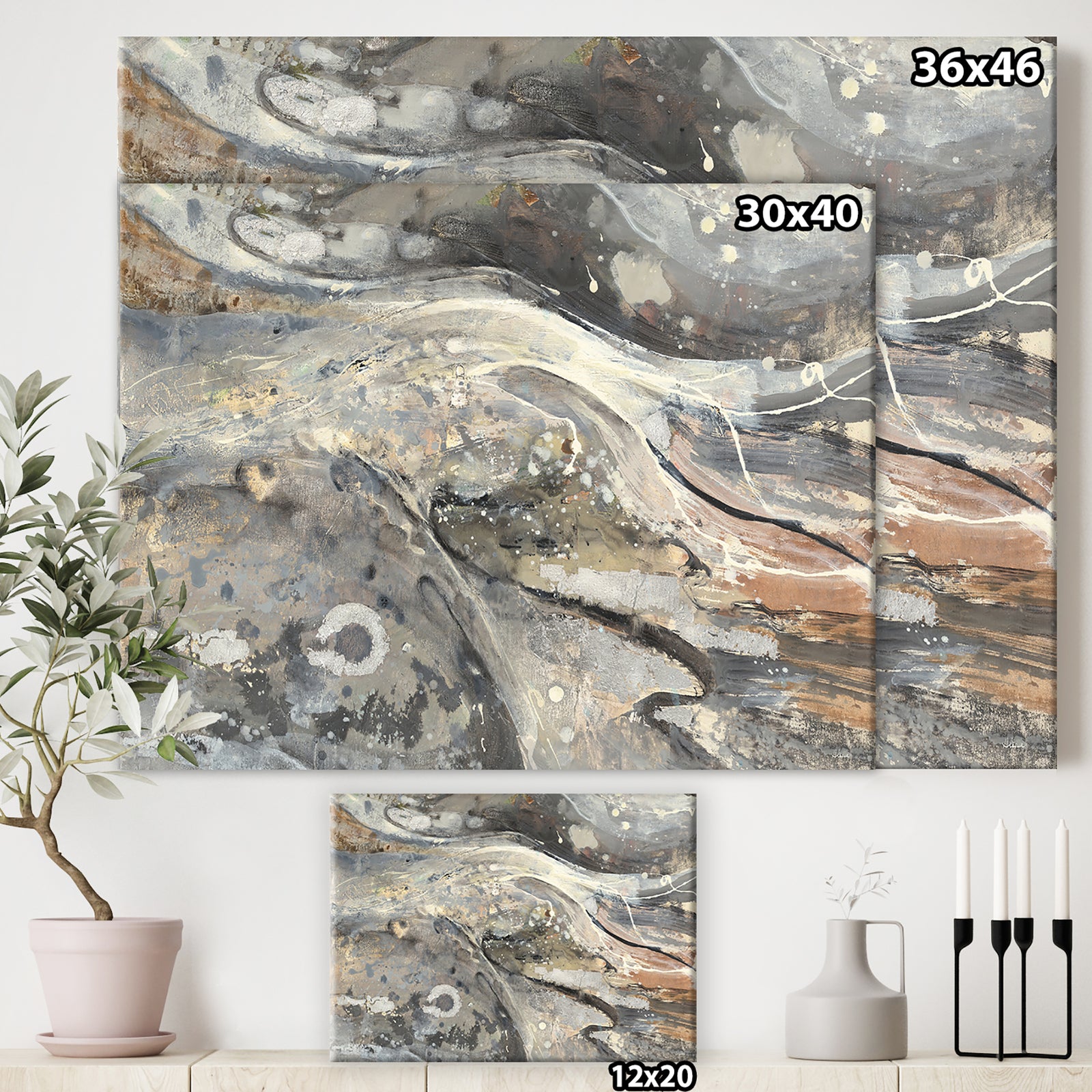 Fire and Ice Minerals I - Farmhouse Gallery-wrapped Canvas