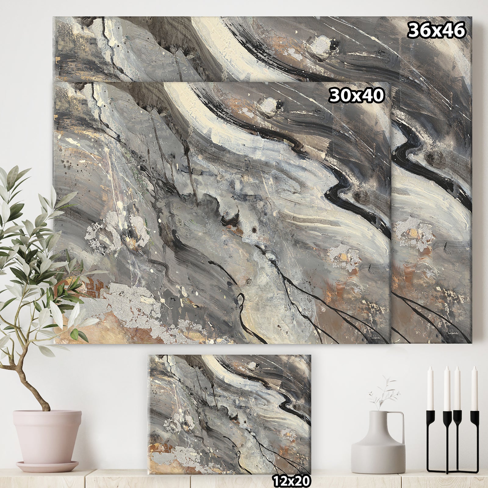 Fire and Ice Minerals II - Farmhouse Canvas Artwork