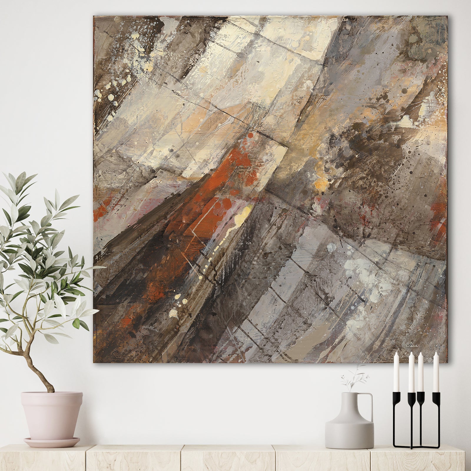 Fire and Ice Minerals III - Farmhouse Canvas Art