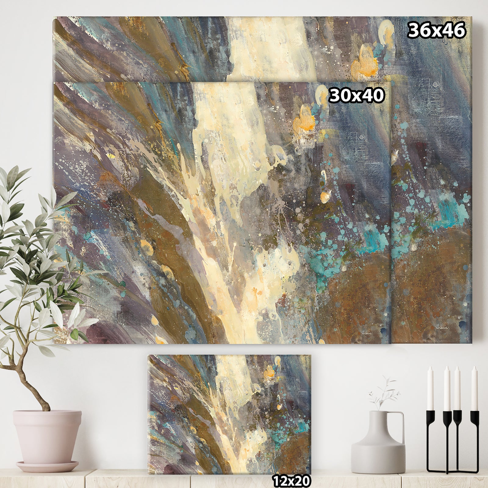 Fire and Ice Minerals IV - Farmhouse Premium Canvas Wall Art