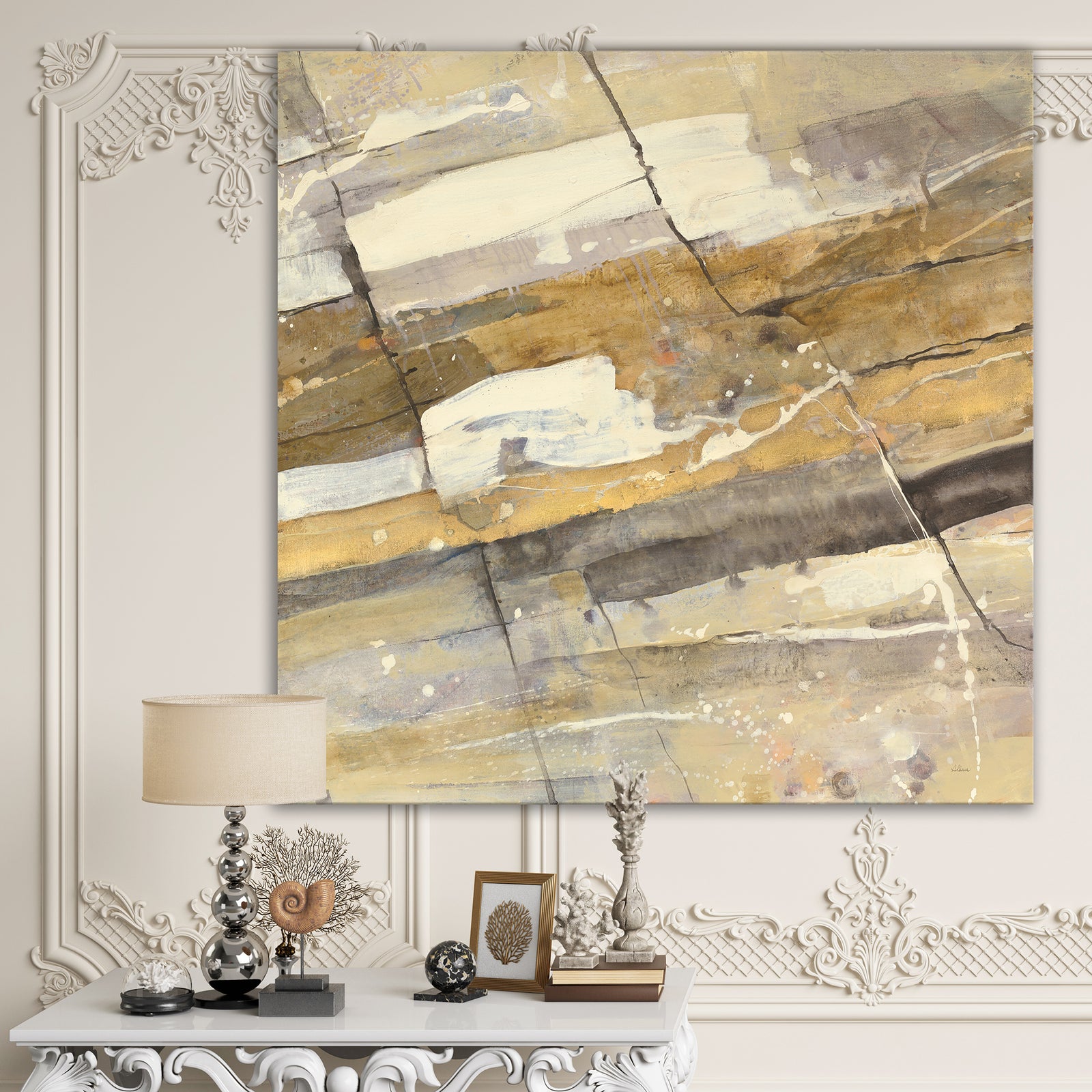 Fire and Ice Minerals V - Modern & Contemporary Gallery-wrapped Canvas
