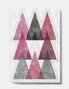 Pink Geometric Mod Triangles I - Mid-Century Transitional Modern Canvas Art