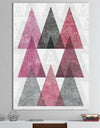 Pink Geometric Mod Triangles I - Mid-Century Transitional Modern Canvas Art
