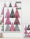 Pink Geometric Mod Triangles I - Mid-Century Transitional Modern Canvas Art