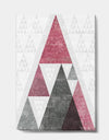 Pink Geometric Mod Triangles II - Mid-Century Transitional Modern Premium Canvas Wall Art
