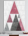 Pink Geometric Mod Triangles II - Mid-Century Transitional Modern Premium Canvas Wall Art