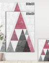 Pink Geometric Mod Triangles II - Mid-Century Transitional Modern Premium Canvas Wall Art
