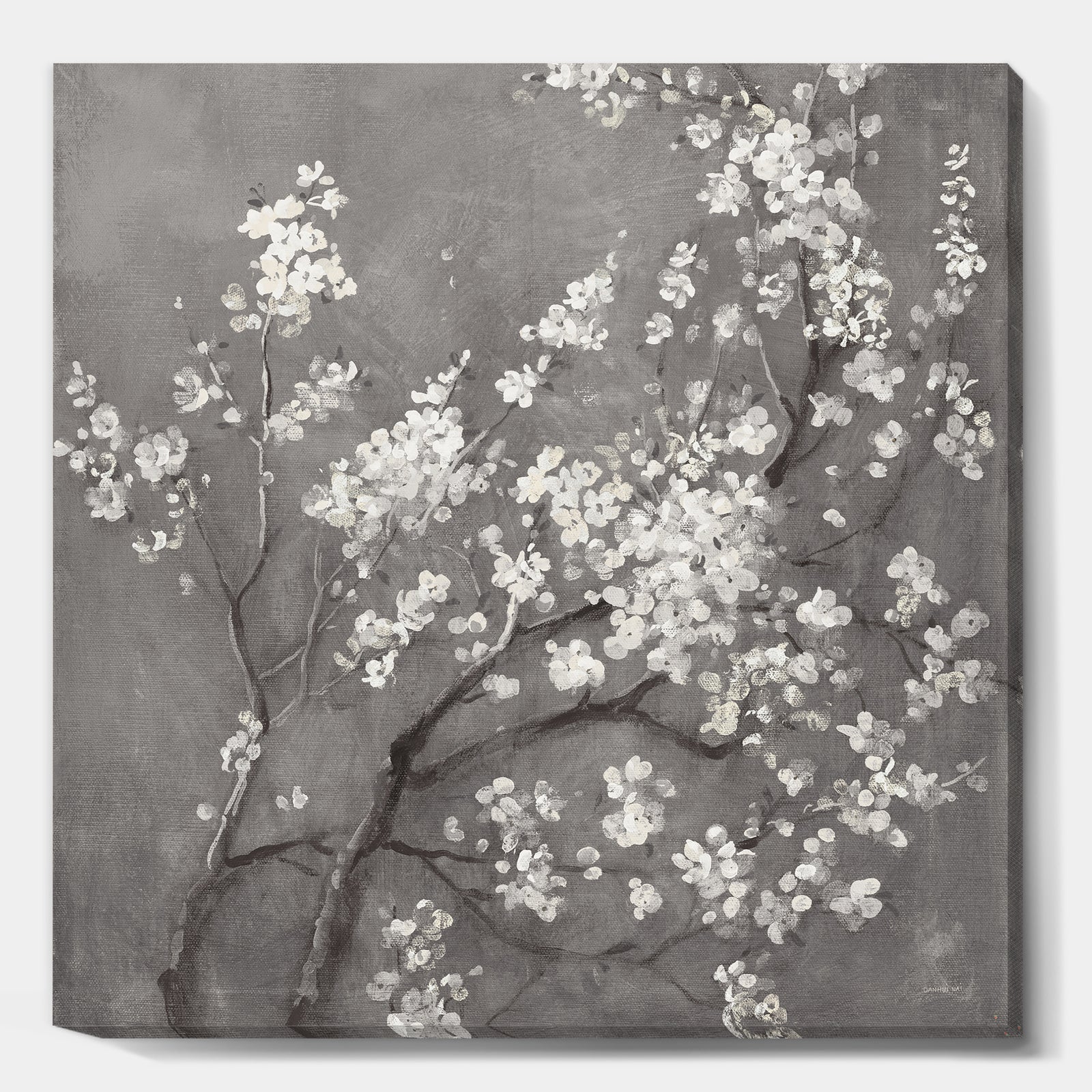 White Cherry Blossoms I - Traditional Gallery-wrapped Canvas