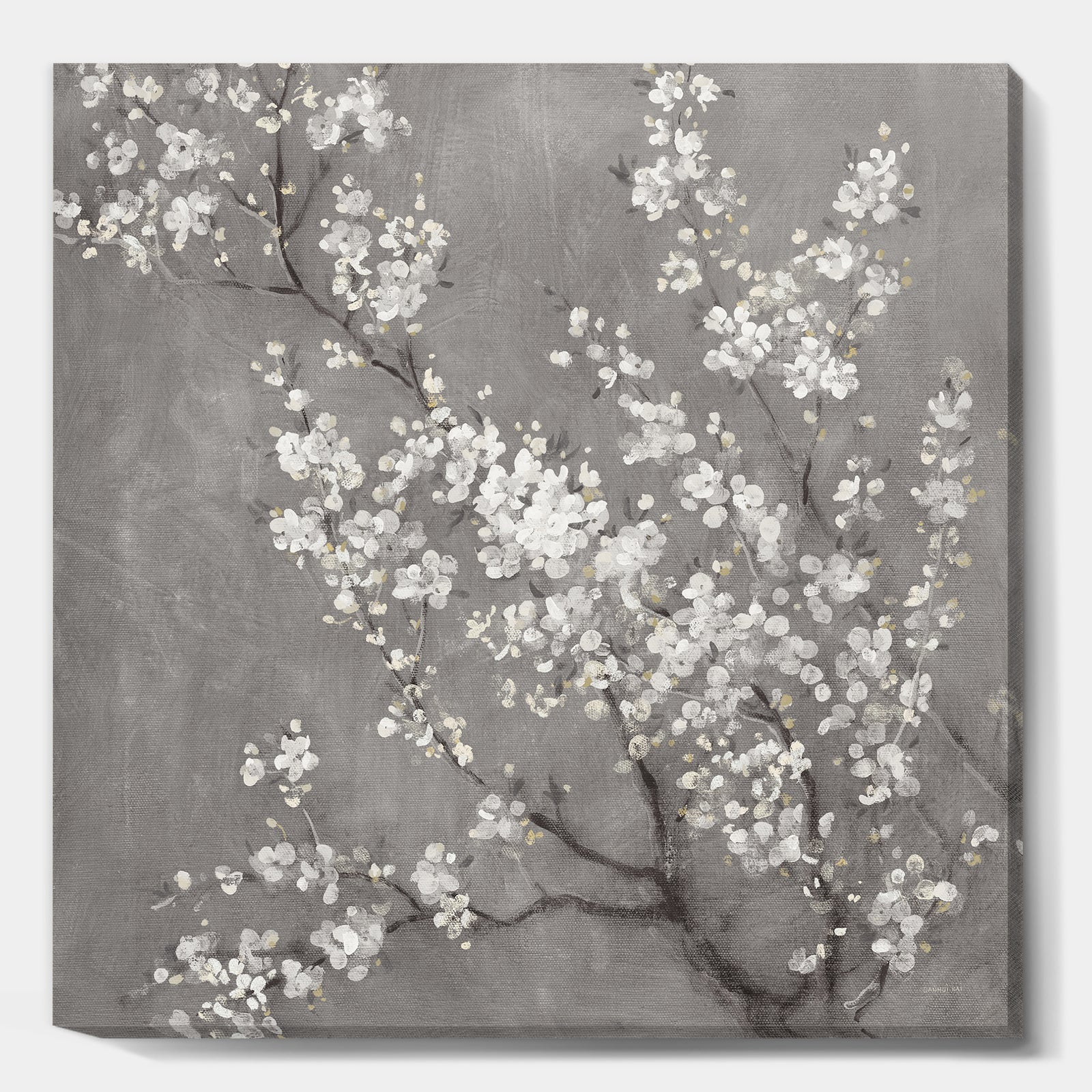 White Cherry Blossoms II - Traditional Canvas Artwork