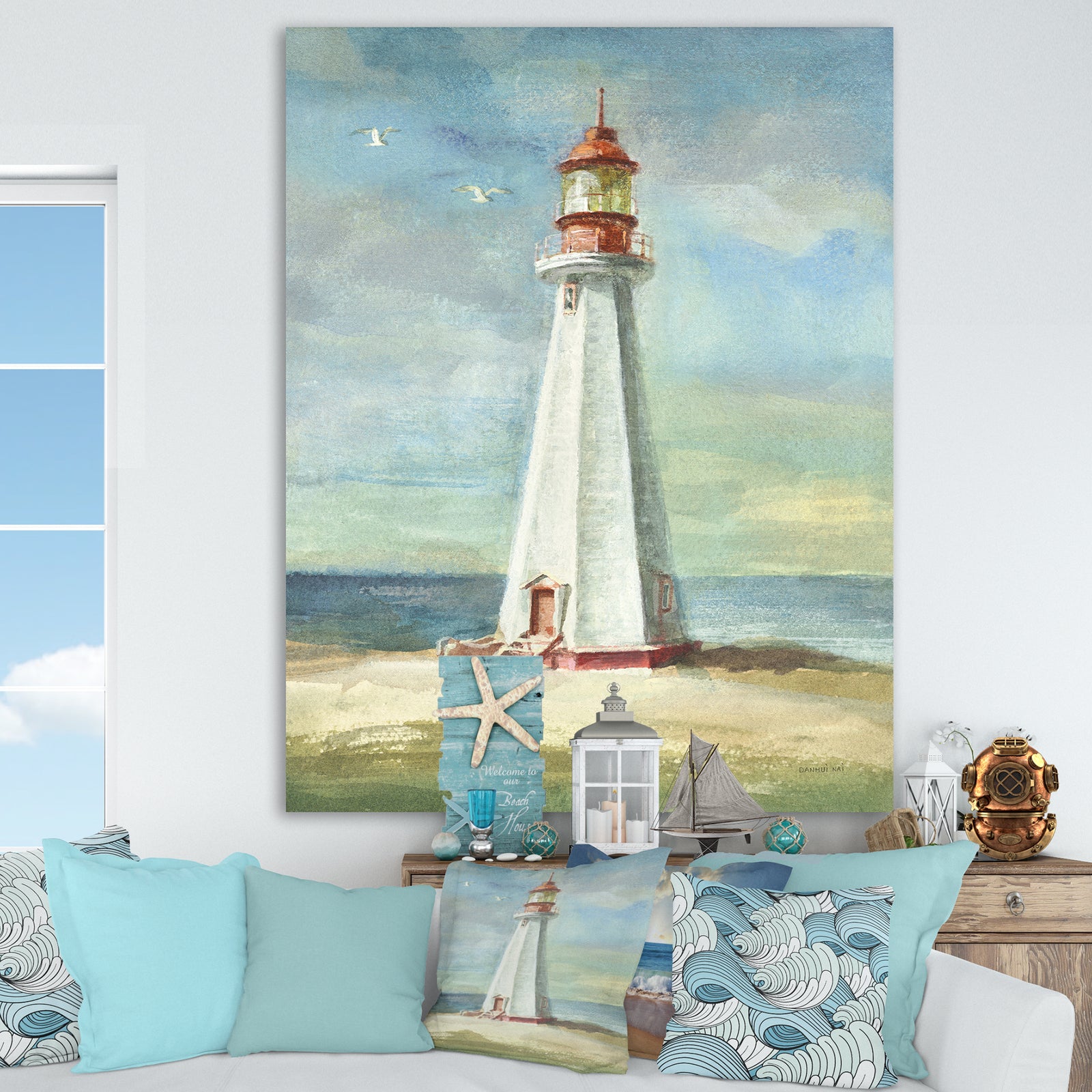 Nautical Lighthouse III - Nautical & Beach Canvas Art