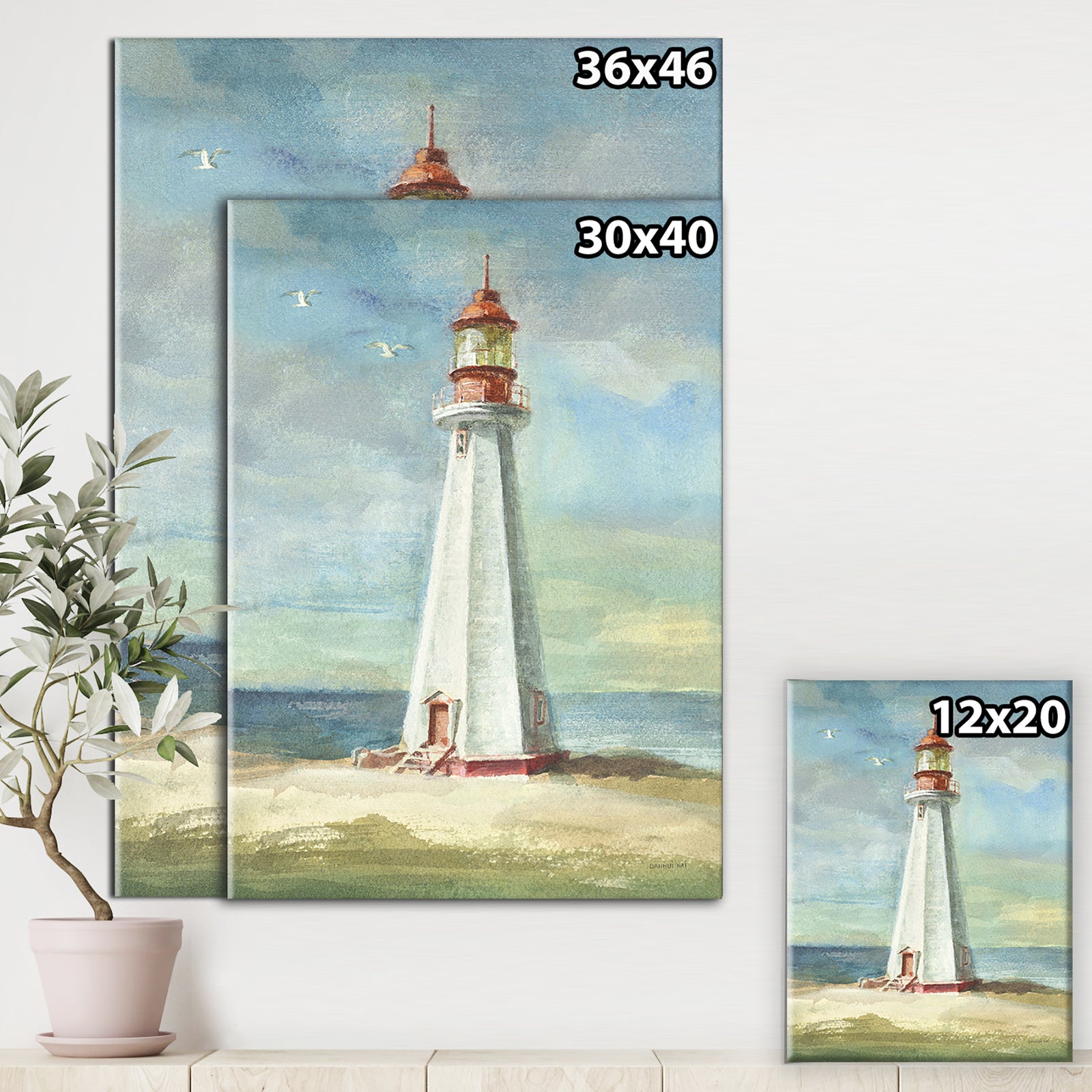 Nautical Lighthouse III - Nautical & Beach Canvas Art