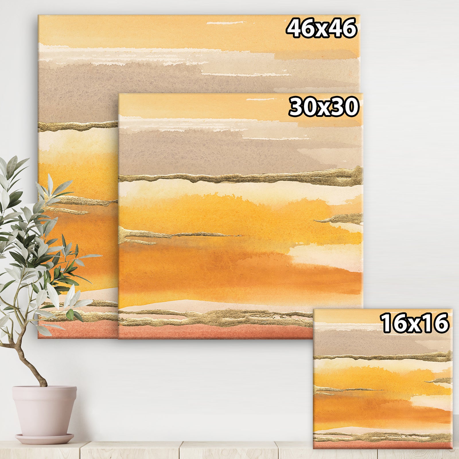 Gilded Amber II - Modern & Contemporary Premium Canvas Wall Art