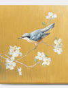 Gold Bird on Blossoms II - Farmhouse Canvas Artwork