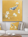 Gold Bird on Blossoms II - Farmhouse Canvas Artwork