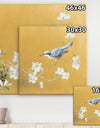 Gold Bird on Blossoms II - Farmhouse Canvas Artwork