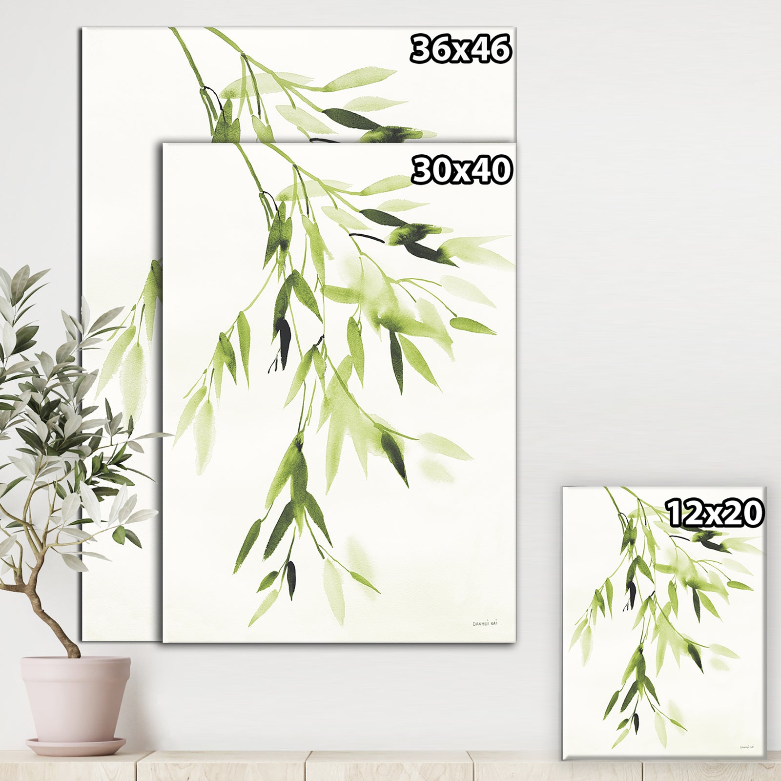 Simplist Bamboo Leaves I - Lake House Gallery-wrapped Canvas