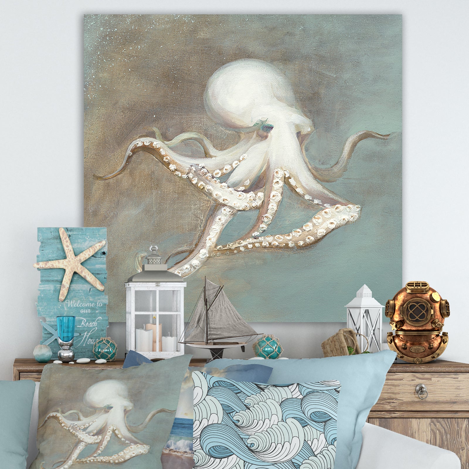 Octopus Treasures from the Sea - Gallery-wrapped Canvas