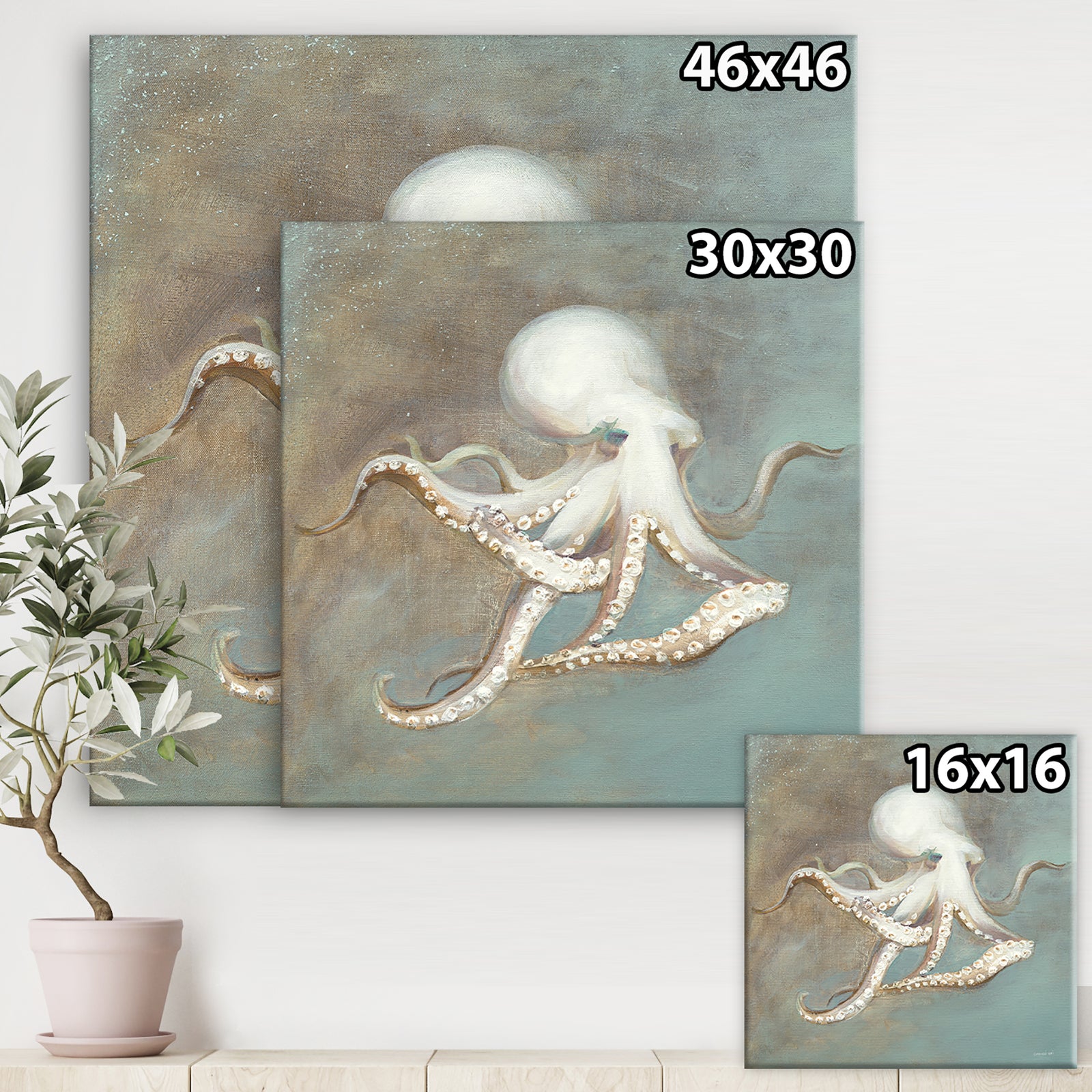 Octopus Treasures from the Sea - Gallery-wrapped Canvas