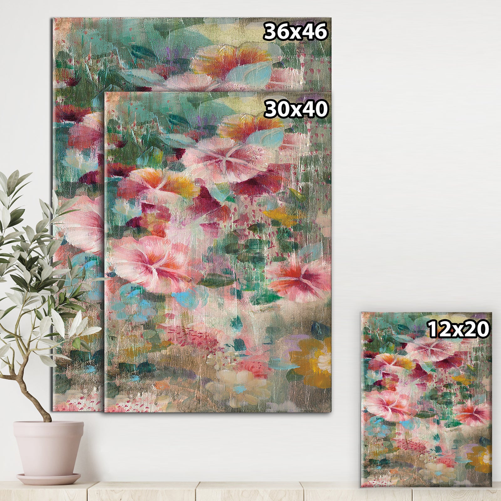 Flower Shower III - Cabin & Lodge Gallery-wrapped Canvas