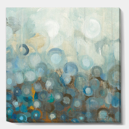Blue and Bronze Dots on Glass II - Modern & Contemporary Canvas Art