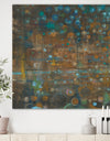 Blue and Bronze Dots on Glass III - Cabin & Lodge Premium Canvas Wall Art