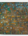 Blue and Bronze Dots on Glass IV - Cabin & Lodge Gallery-wrapped Canvas