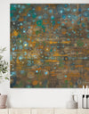 Blue and Bronze Dots on Glass IV - Cabin & Lodge Gallery-wrapped Canvas