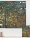 Blue and Bronze Dots on Glass IV - Cabin & Lodge Gallery-wrapped Canvas