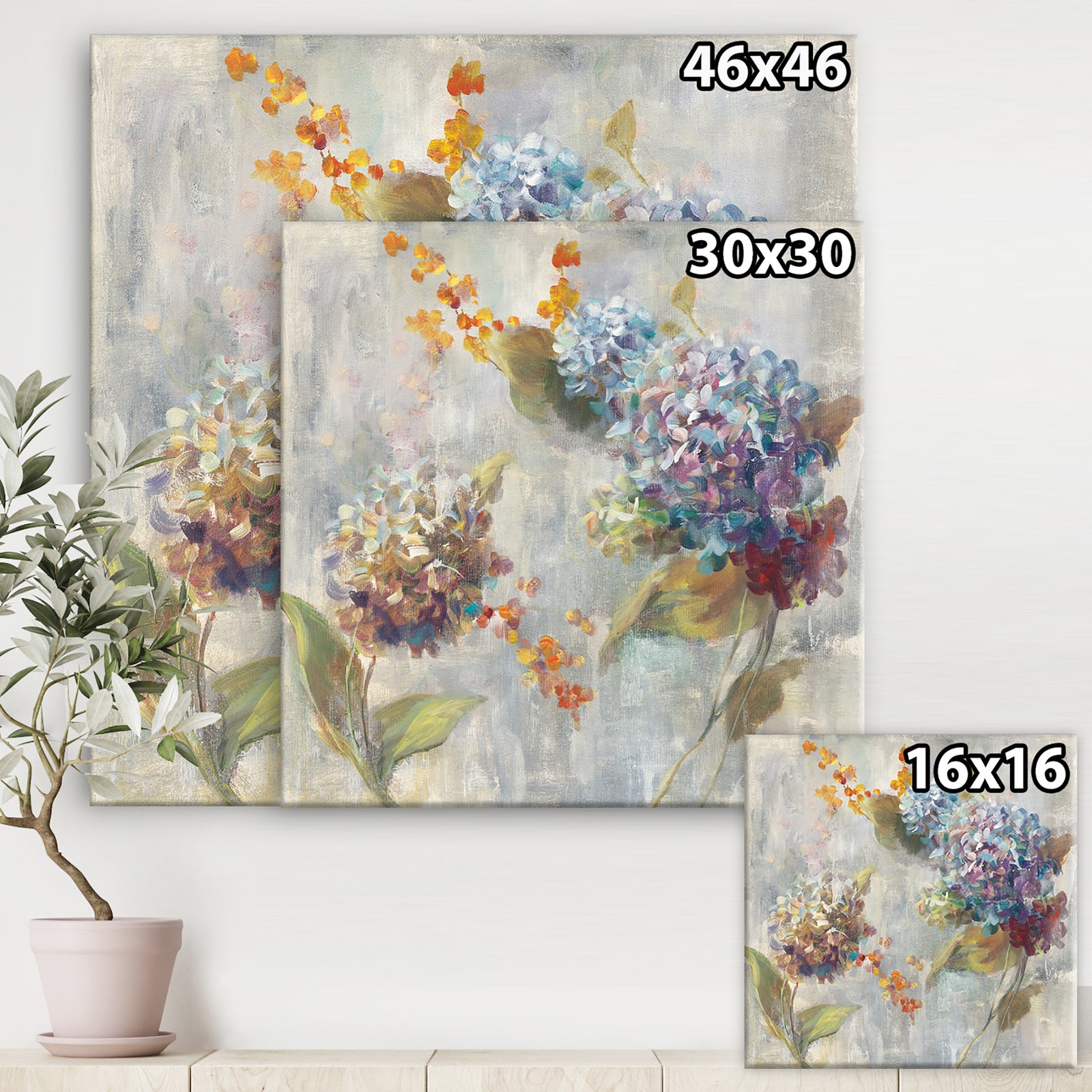 Autumn Hydrangea - Traditional Canvas Art