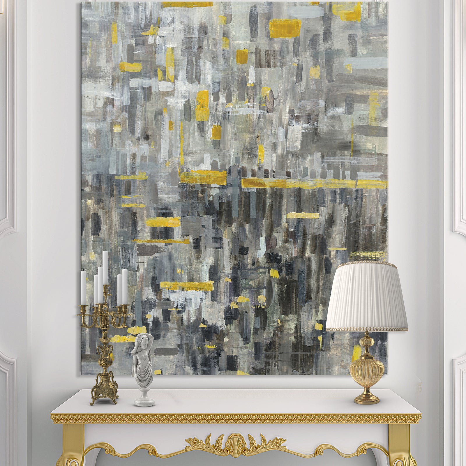 Glam Gold Reflection - Modern & Transitional Canvas Art