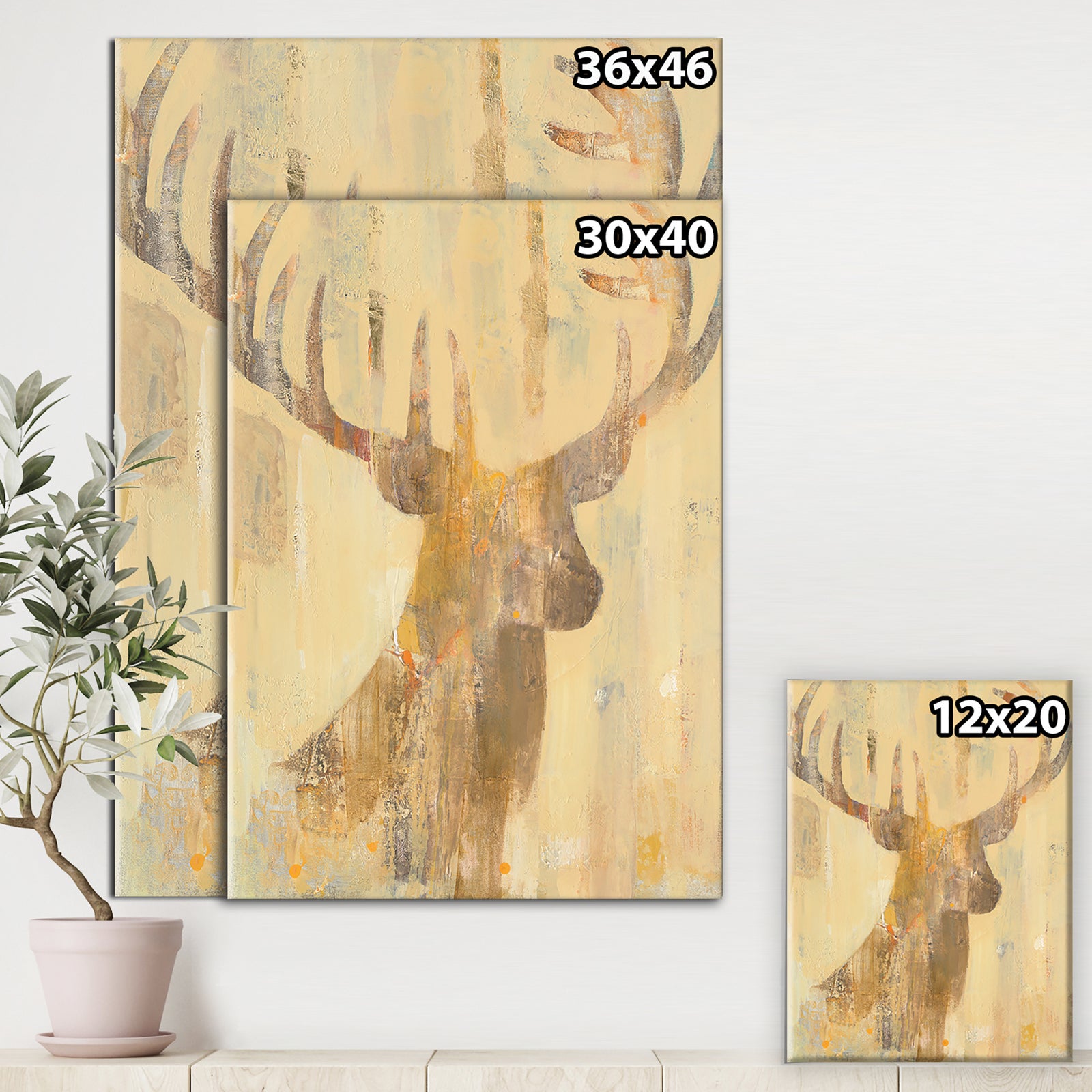 Golden Deer I - Modern Farmhouse Gallery-wrapped Canvas
