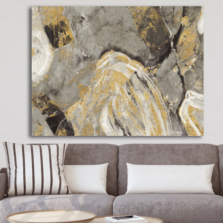 Painted Gold Stone - Cabin & Lodge Canvas Art