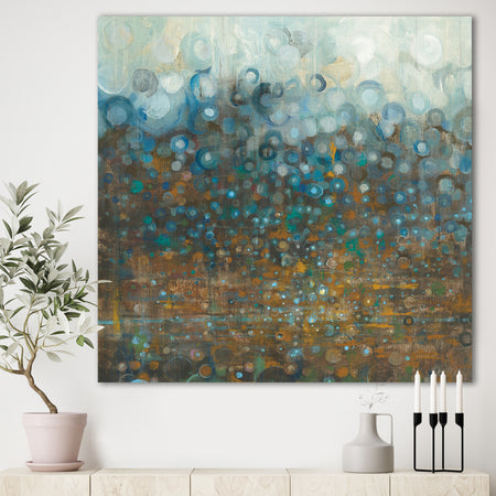 Blue and Bronze Dots - Modern & Contemporary Canvas Art