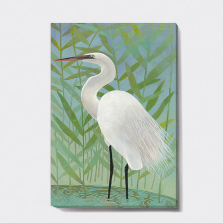heron by the Shore II - Modern Farmhouse Canvas Artwork