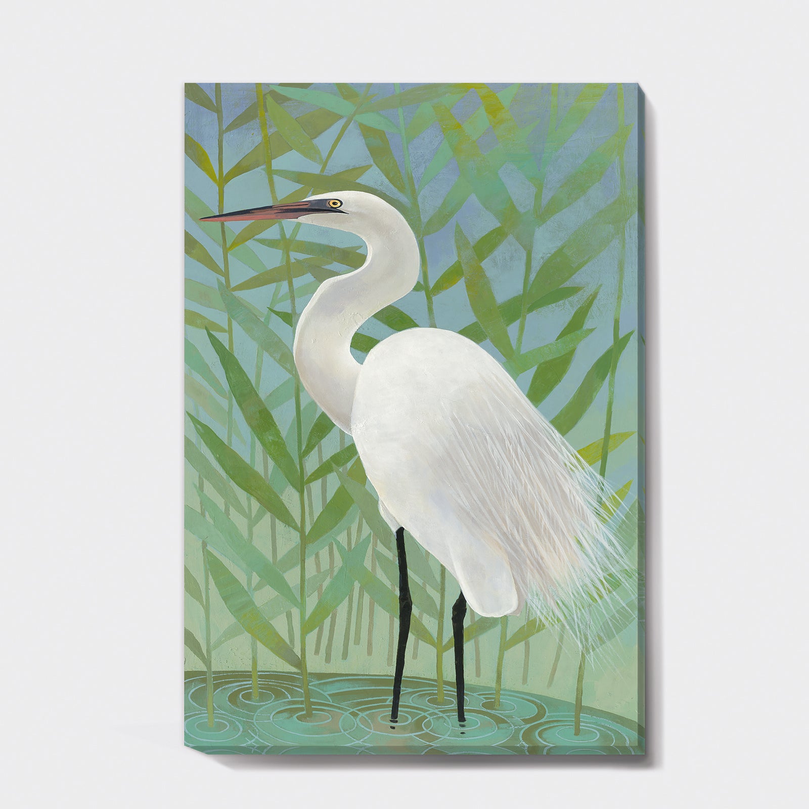 heron by the Shore II - Modern Farmhouse Canvas Artwork