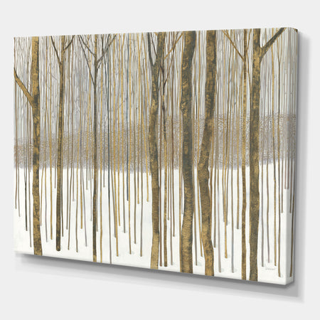 Forest in Winter Gold - Cabin Canvas Art