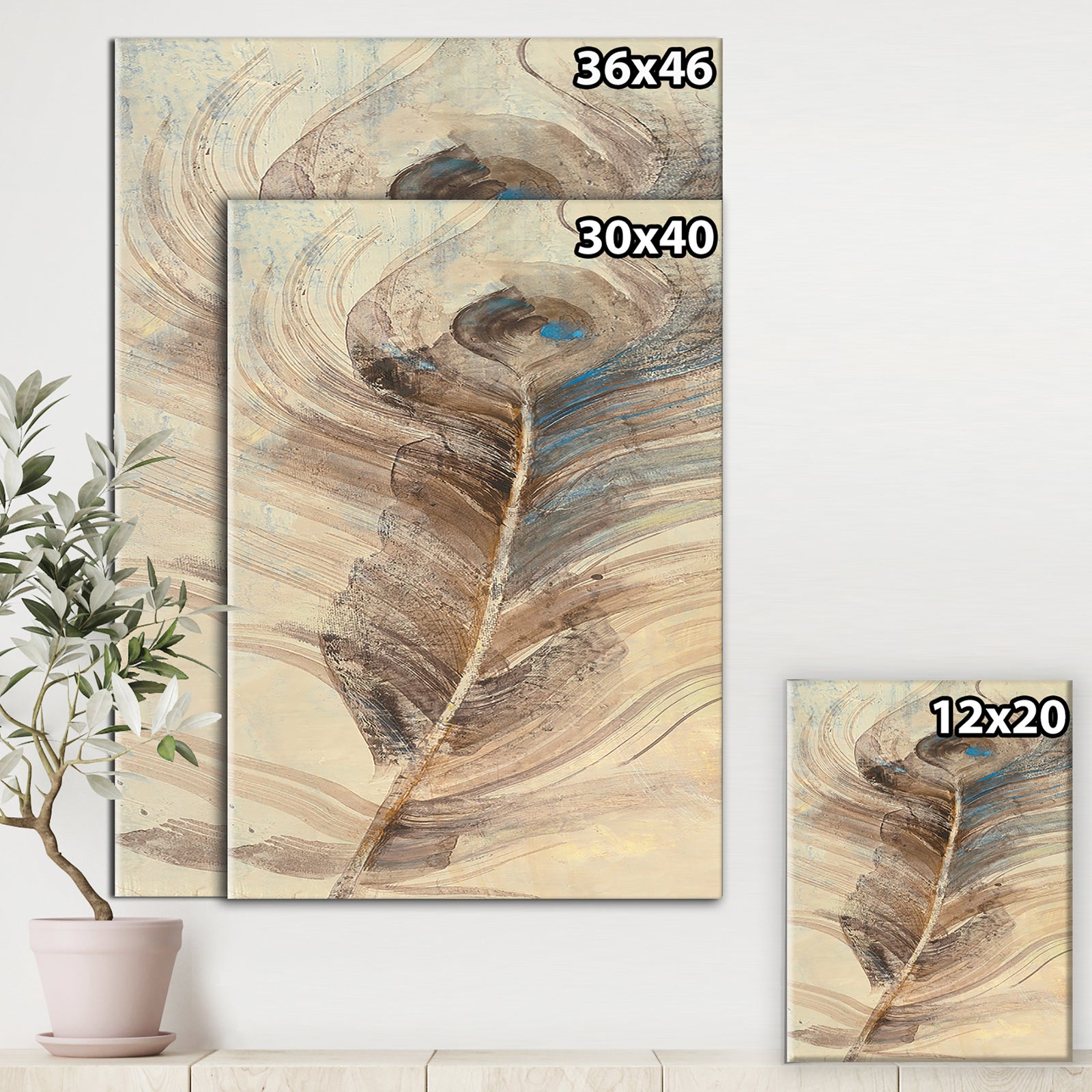 Feather Natural elements - Traditional Canvas Art