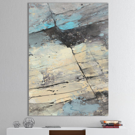 Rock Teal Panel II - Modern & Contemporary Gallery-wrapped Canvas