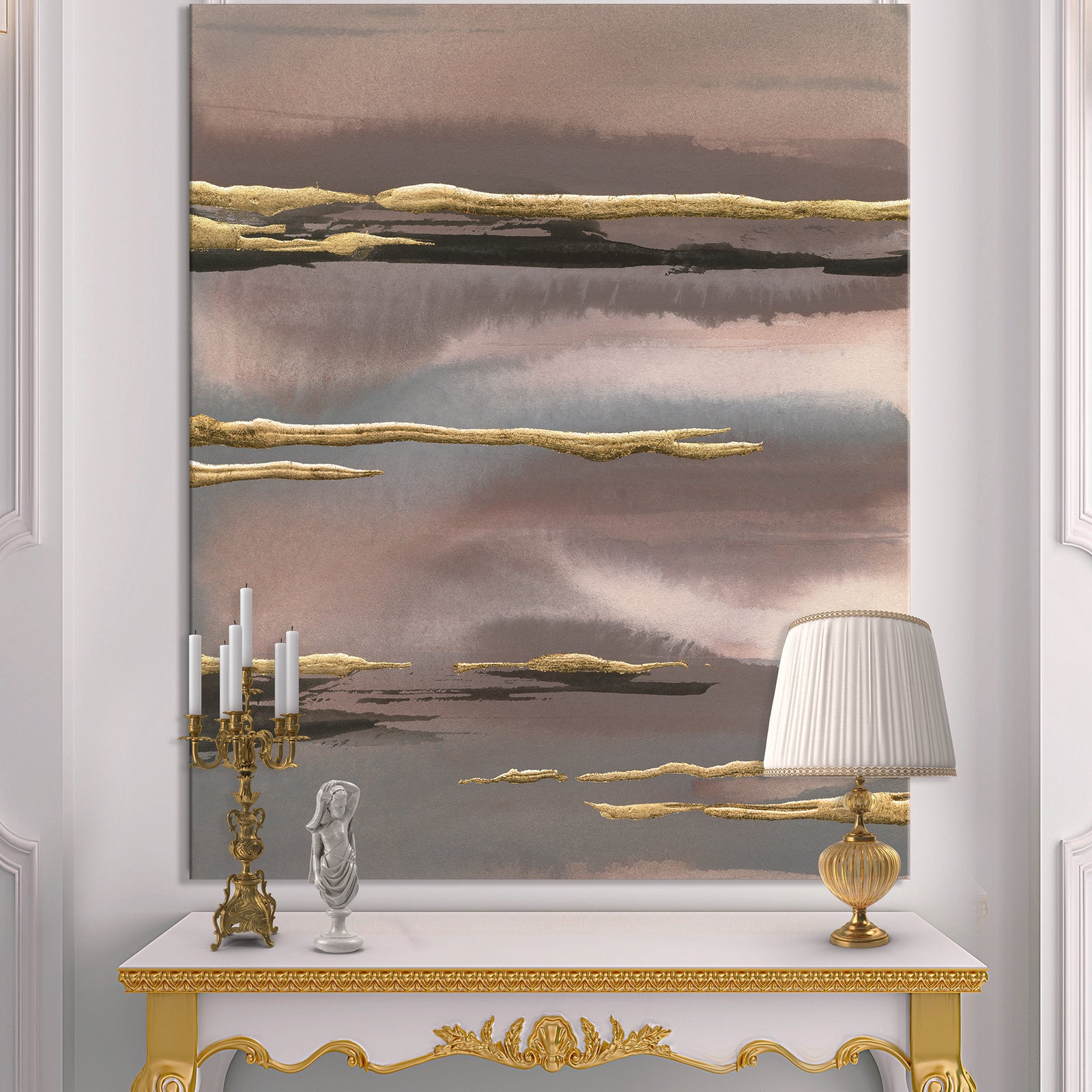 Glamorous Morning Fog I - Modern Glam Canvas Art