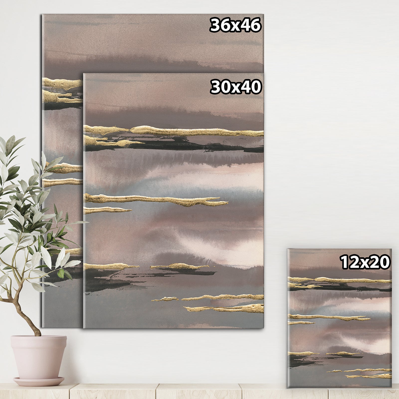 Glamorous Morning Fog I - Modern Glam Canvas Art