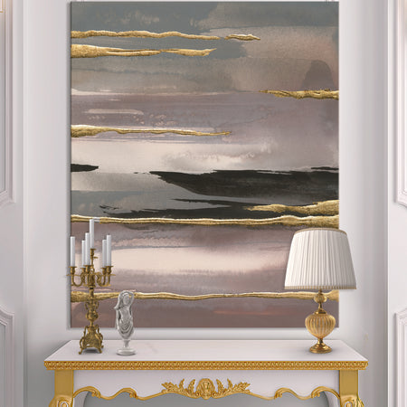Glamorous Morning Fog II - Modern Glam Premium Canvas Wall Art