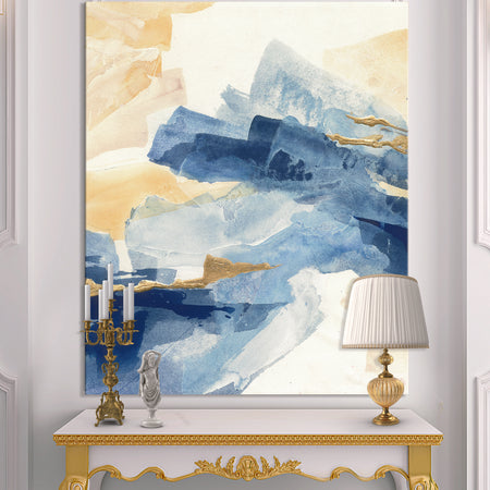 Metallic Gold Indigo II - Modern Glam Premium Canvas Wall Art