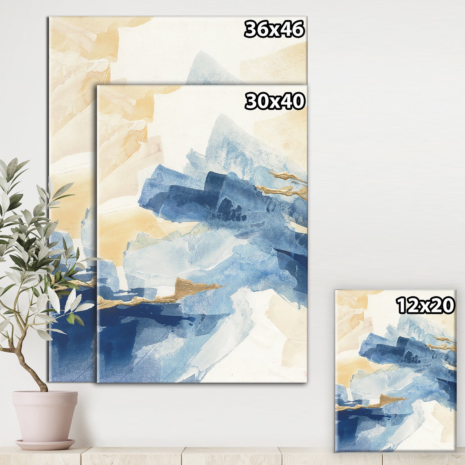 Metallic Gold Indigo II - Modern Glam Premium Canvas Wall Art