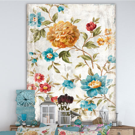 Golden Flowers - Cabin & Lodge Gallery-wrapped Canvas