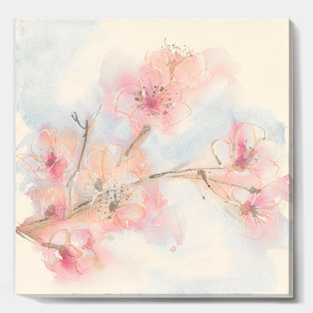 Pink Blossoms Branch - Floral Cottage Canvas Art