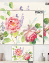 Watercolor Roses Bouqet - Shabby Chic Canvas Artwork