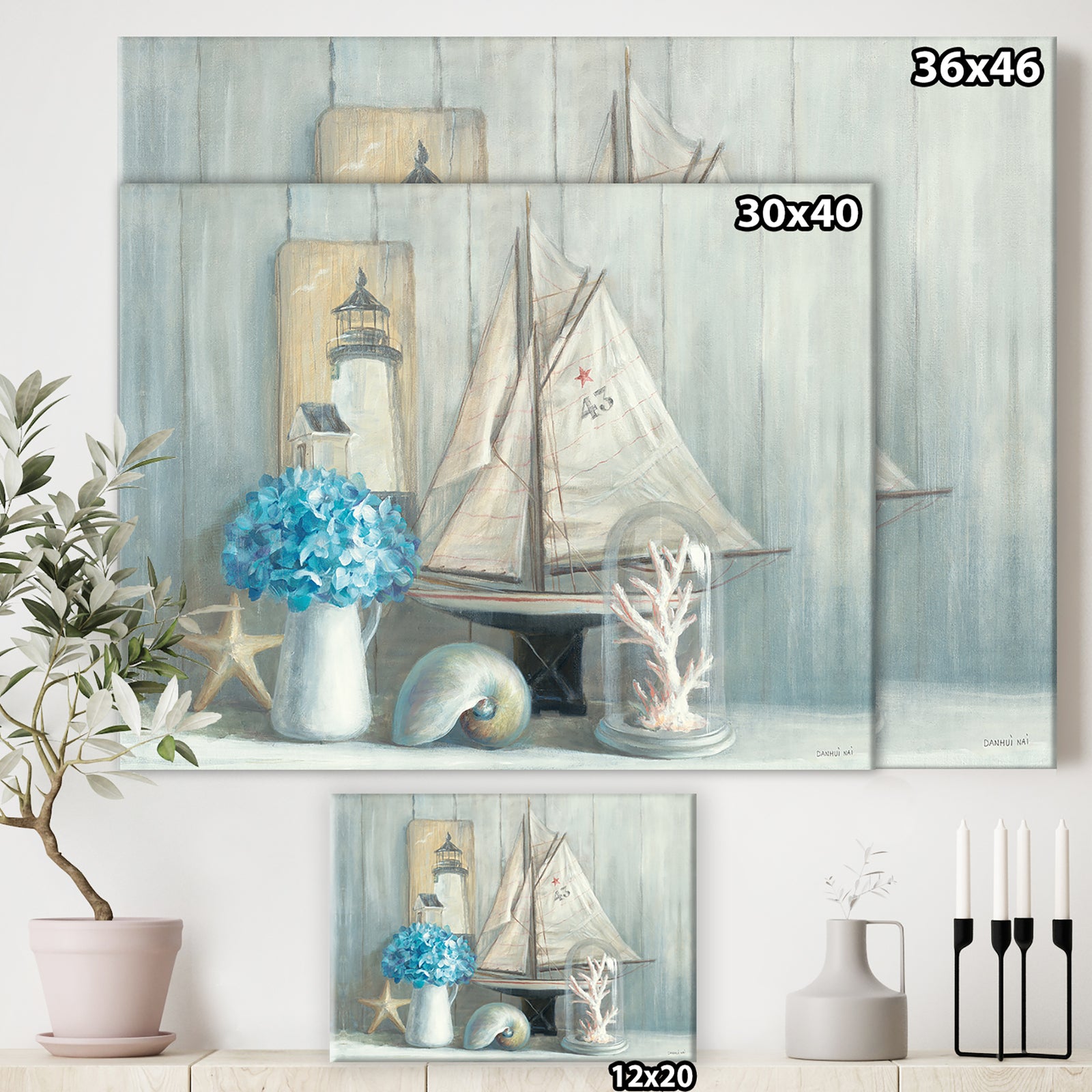 Summer Nautical House - Nautical & Coastal Canvas Art